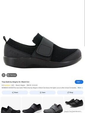 Traq By Alegria Non Marking Slip Resistant Shoes Sz 40